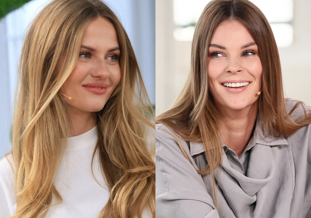 Żaneta Rosińska, Małgorzata Tomaszewska Zestawienie portretów Żanety Rosińskiej i Małgorzaty Tomaszewskiej w studiu "Dzień Dobry TVN".