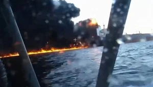 Ukraina zadała Rosji bolesny cios. Tankowiec floty cieni stanął w ogniu