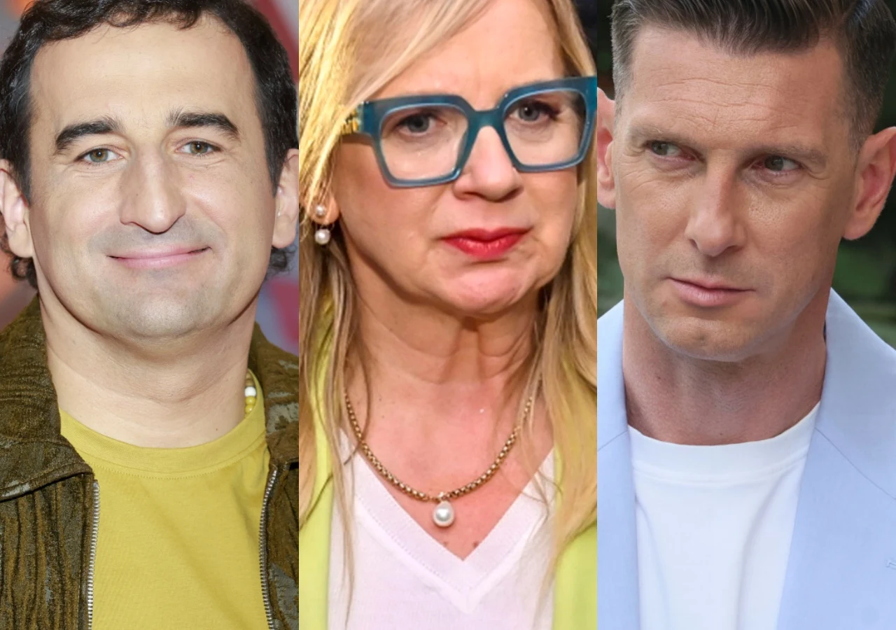 Michał Koterski, Marzena Rogalska, Łukasz Kadziewicz Zestawienie zdjęć Michała Koterskiego, Marzeny Rogalskiej i Łukasza Kadziewicza.