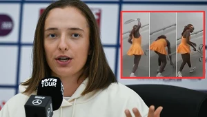 Iga Świątek i rozbijająca rakietę Coco Gauff
