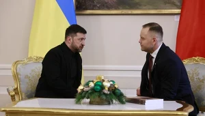 Wołodymyr Zełenski i Karol Nawrocki podczas spotkania w Warszawie w grudniu ubiegłego roku