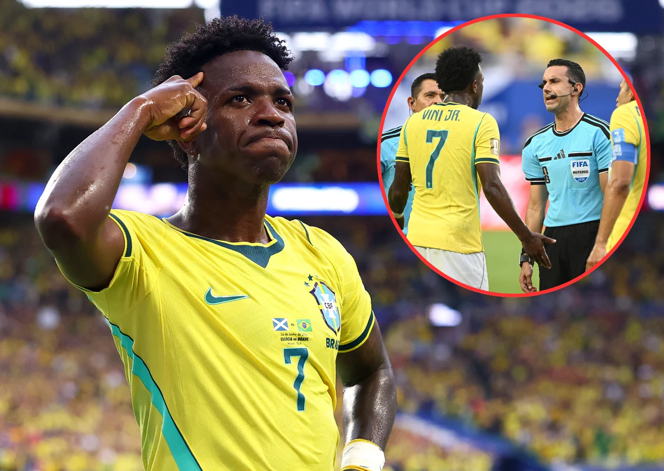 Sceny w meczu Brazylii ze Szkocją Vinicius Junior, bohater ostatniego spotkania fazy grupowej mundialu 2026