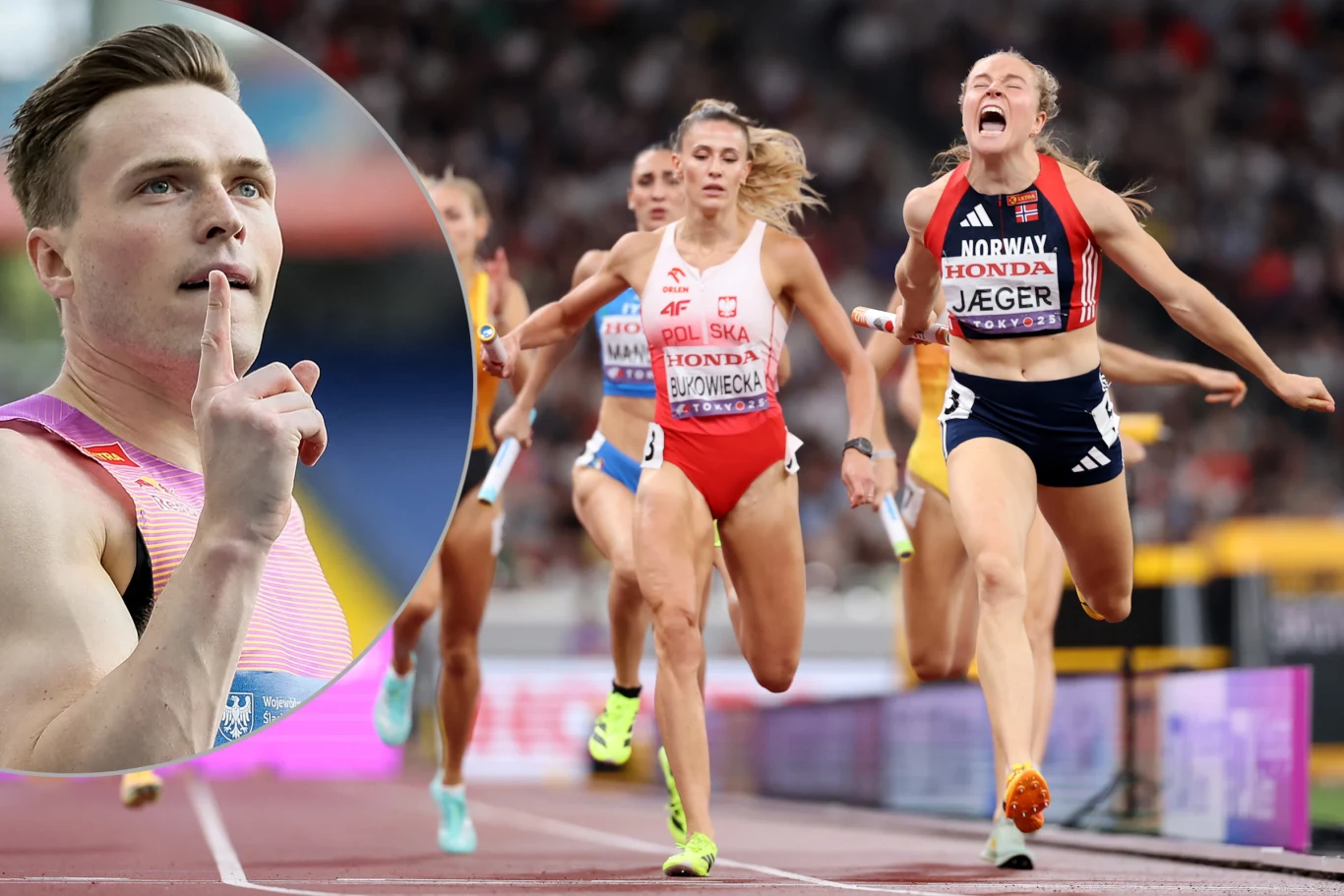 Kastern Warhom (z lewej) i Henriette Jaeger sprawili, że Norwegia jest w tej chwili wśród uczestników ME w sztafecie 4x400 m article cover