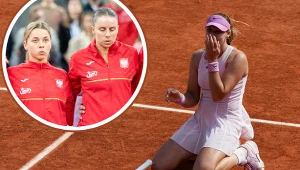 Na zdjęciu polskie tenisistki Maja Chwalińska i Magda Linette oraz Mirra Andriejewa