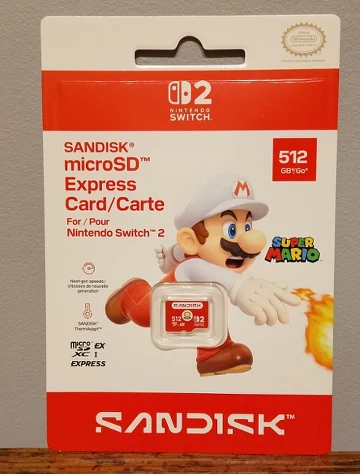 Sandisk microSD Express 512GB dla Nintendo Switch 2