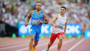 Lamont Marcell Jacobs (z lewej) przebiegł 100 metrów w 9.67 s. Sęk w tym, że jego wynik nie może być rekordem Europy