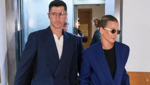 Robert Lewandowski z żoną Anną