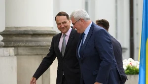 Spotkanie Sikorskiego z Sybihą na marginesie szczytu Trójkąta Weimarskiego w Warszawie w 2025r. Zdjęcie archiwalne