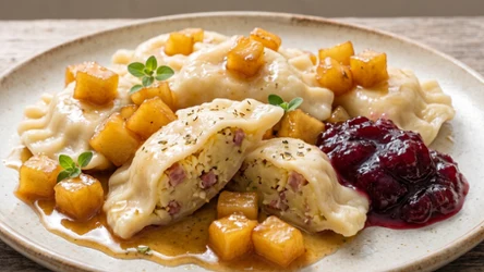 Pierogi z ziemniakami, boczkiem i oscypkiem