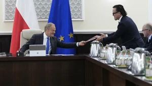 Premier Donald Tusk i minister aktywów państwowych Wojciech Balczun