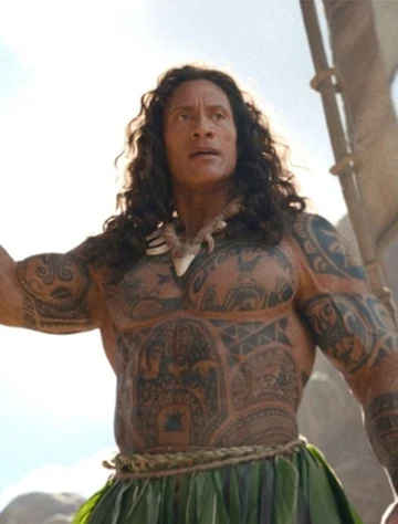 Dwayne Johnson w scenie z filmu "Vaiana"