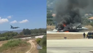 Myśliwiec F-16 stanął w płomieniach. Awaryjne lądowanie na greckiej wyspie