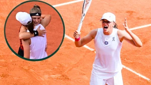 Iga Świątek i Karolina Muchova podczas finału Rolanda Garrosa A.D. 2023