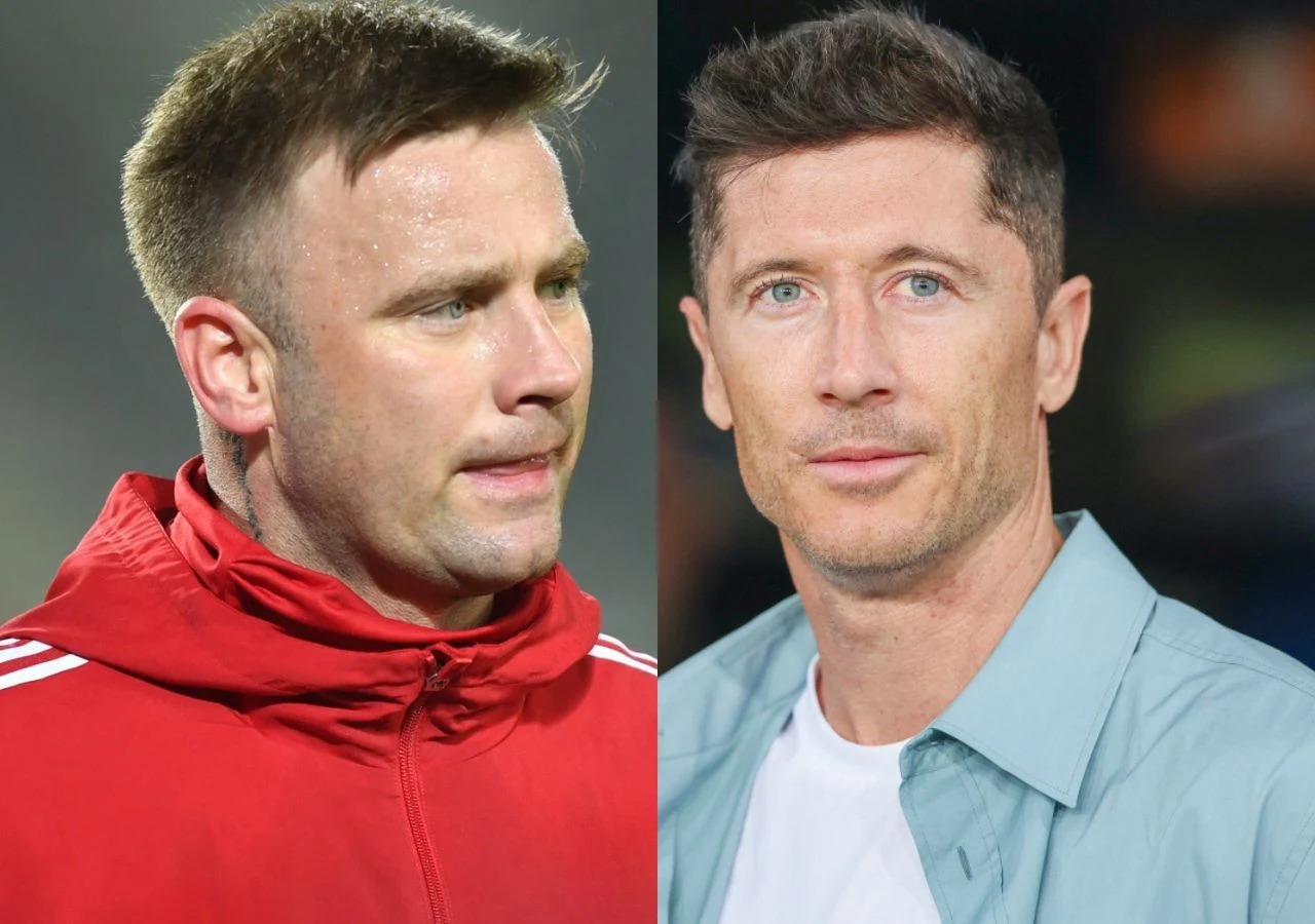 Artur Boruc i Robert Lewandowski Artur Boruc i Robert Lewandowski przedstawieni w dwóch oddzielnych kadrach.