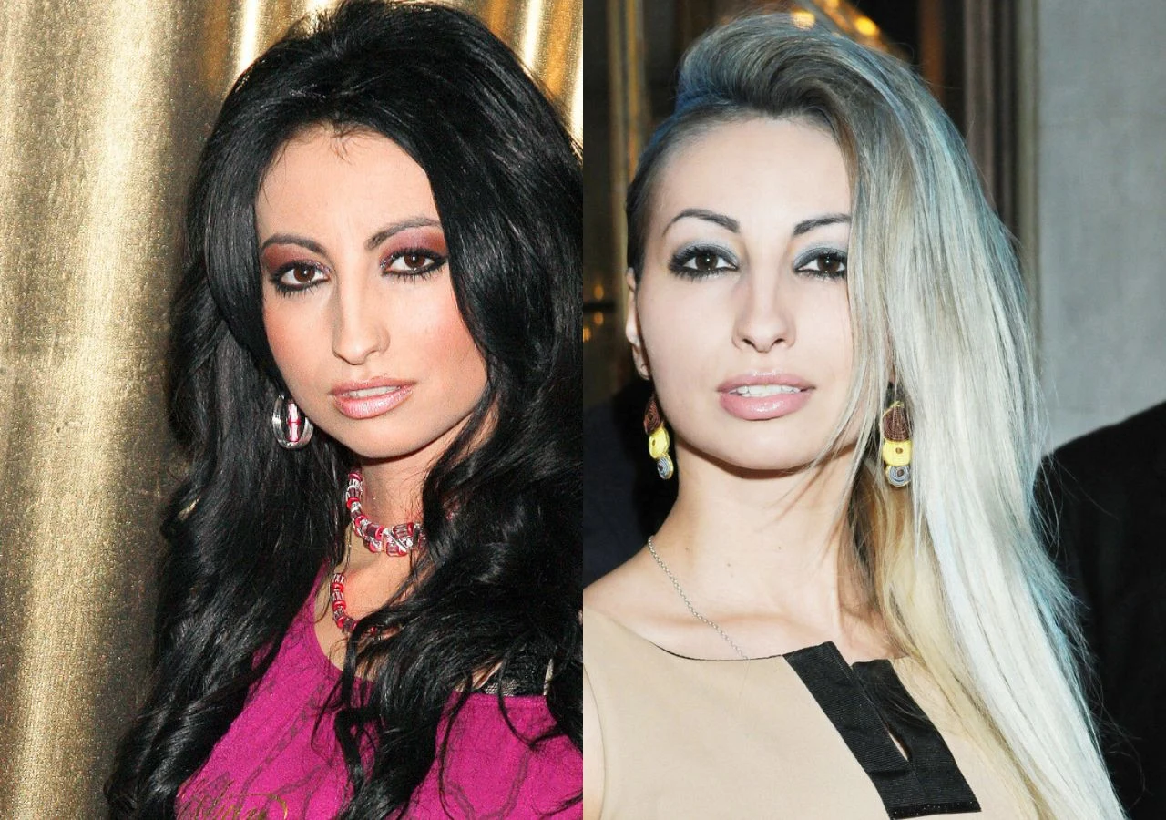 Jola Rutowicz z programu "Big Brother" w 2009 i 2015 roku Jola Rutowicz (uczestniczka Big Brothera) w 2009 oraz 2015 roku. Porównanie wizerunku celebrytki w różnych stylizacjach.
