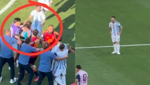 Świętowanie przerwane. Bijatyka na murawie. Potem Messi się rozpłakał