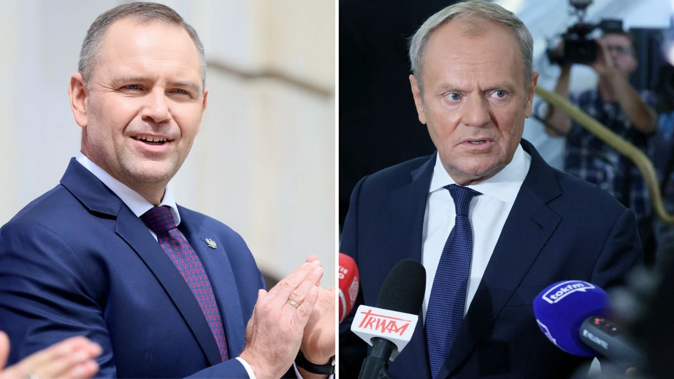 Nowy ranking zaufania do polityków CBOS Prezydent Karol Nawrocki i premier Donald Tusk
