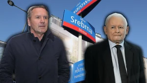 Nieruchomość przy ul. Srebrnej 16 w Warszawie. Na zdjęciu od lewej: Gerald Birgfellner i Jarosław Kaczyński