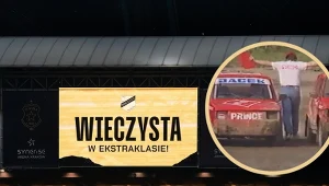 Wieczysta Kraków zadebiutuje w Ekstraklasie. Kiedyś słynęła z wyścigów maluchów (w ramce)