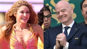 Shakira, prezydent FIFA Gianni Infantino