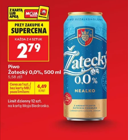 Безалкогольне пиво Zatecky