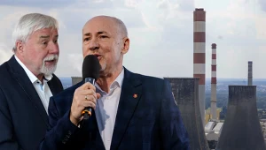 Rady nadzorcze w spółkach miejskich na Śląsku obsadzane przez rodziny polityków. Na zdj. Aleksander Wyra i Mirosław Duży, w tle panorama elektrowni w Łaziskach Górnych