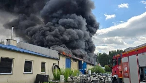 Pożar hali produkcyjnej w miejscowości Skorzewo