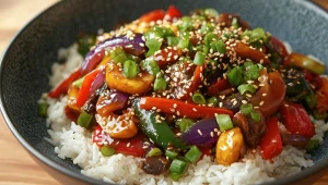 Warzywny stir fry to sycące danie dla osób lubiących kuchnię azjatycką