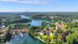 Widok z góry na Łagów i Jezioro Trześniowskie