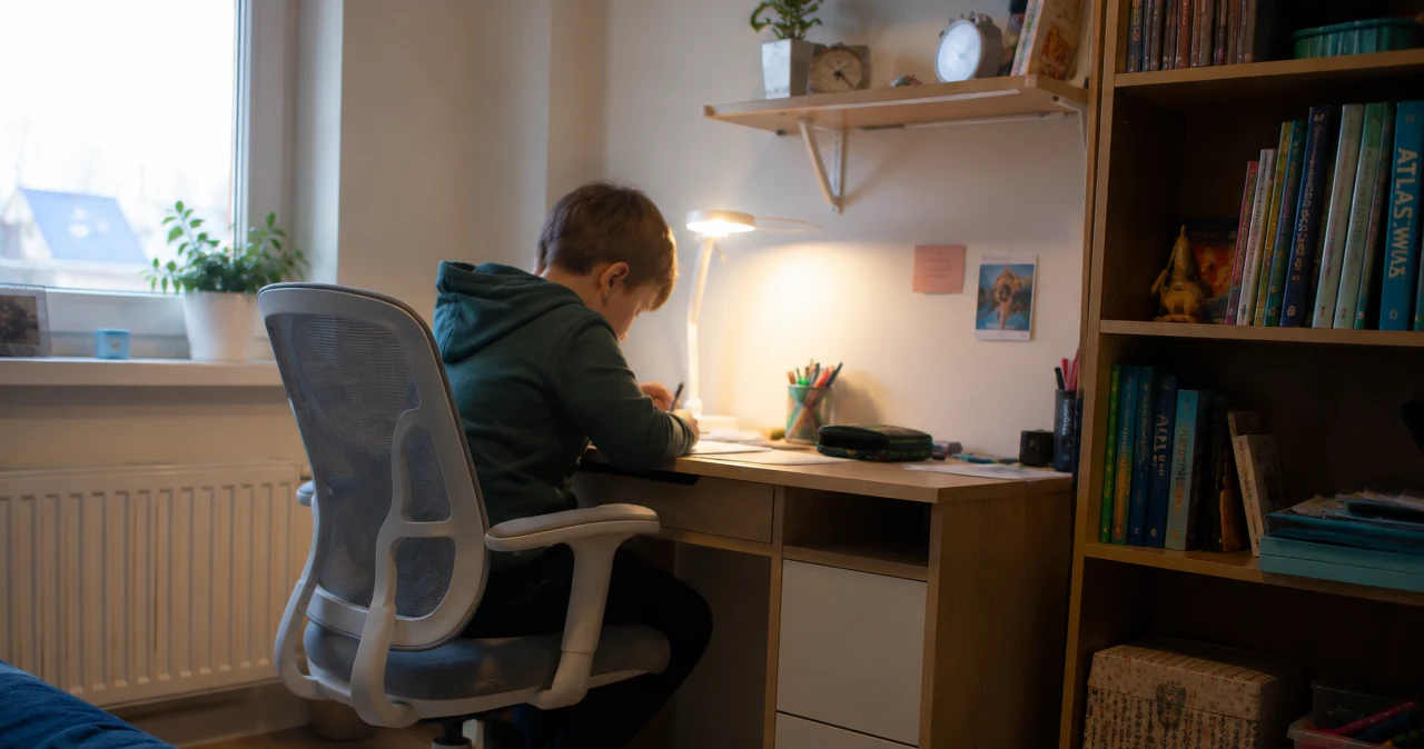 Kącik do nauki z Biedronki — krzesło, lampka i regał za niecałe 420 zł