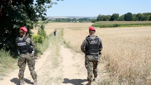Wojsko na terenie pola Moniki Frankowskiej po uderzeniu rakiety