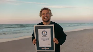 Maciek Rutkowski z certyfikatem pobicia rekordu Guinnessa