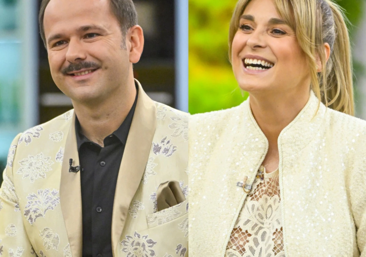 Sławomir, Kajra Kajra i Sławomir podczas rozmowy w studiu programu "halo tu polsat".