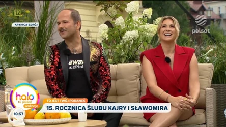 Tygodniowe wesele, piętnaście lat małżeństwa i nowy, włoski teledysk. Sławomir i Kajra w "halo tu polsat"