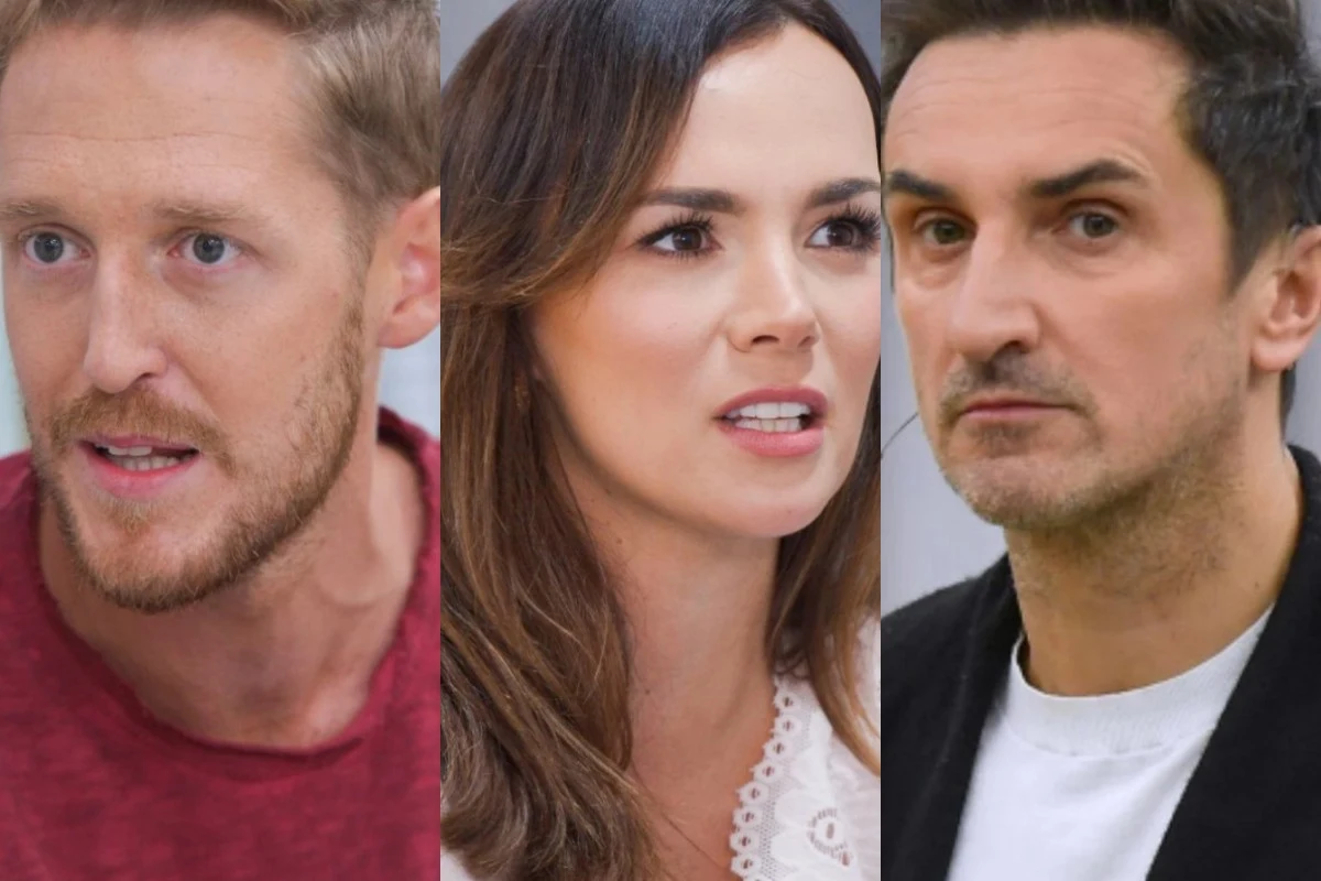 Damian Michałowski, Paulina Krupińska i Sebastian Karpiel-Bułecka Zbliżenie na Damiana Michałowskiego, Paulinę Krupińską i Sebastiana Karpiela-Bułeckę.