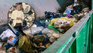 Pracownicy sortowni we Włoszech pomogli odzyskać kupon wart milion euro. Na zdjęciu dyrektor sortowni ze znalezionym losem
