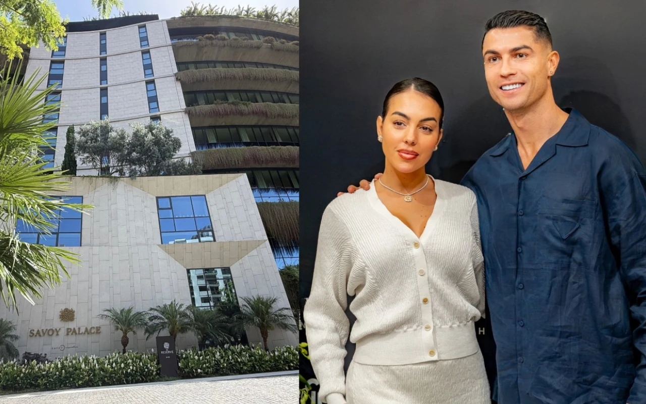 Cristiano Ronaldo i Georgina Rodriguez szykują się do ślubu Po lewej - hotel Savoy Palace w Funchal na Maderze, po prawej Georgina Rodriguez i Cristiano Ronaldo