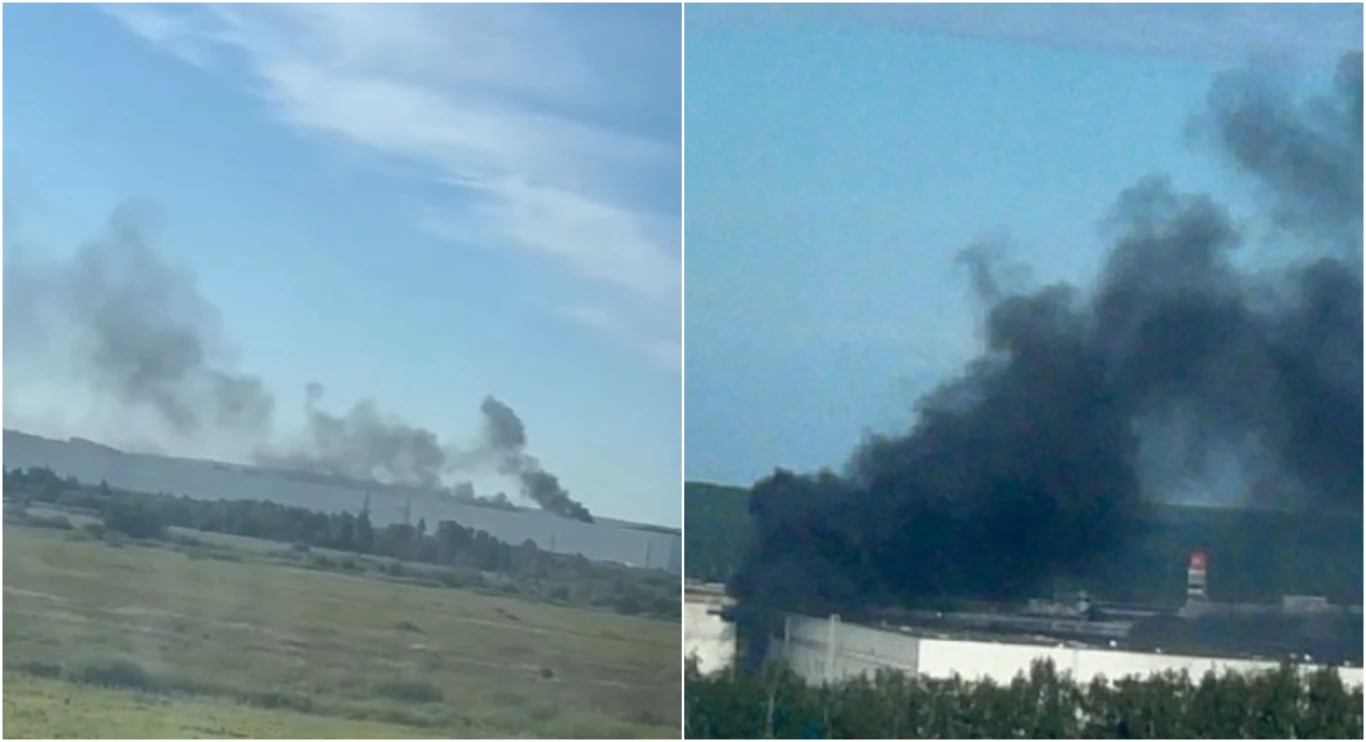 W Jekaterynburgu zapłonęło centrum logistyczne firmy Wildberries Gęste, czarne kłęby dymu unoszą się nad centrum logistycznym Wildberries w Rosji.
