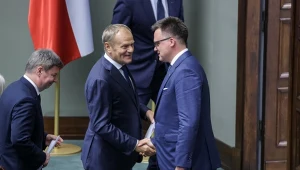 Premier Donald Tusk i wicemarszałek Sejmu Szymon Hołownia