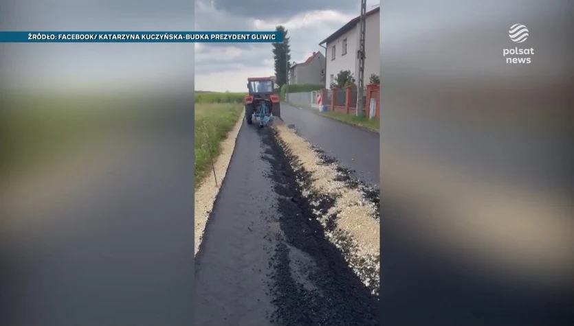 Rolnik zaorał nowy asfalt. W sieci zawrzało po nagraniu