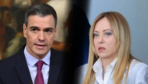 Premier Hiszpanii Pedro Sanchez i Premier Włoch Giorgia Meloni