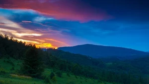 Widok na góry po zmroku
