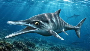 Ophthalmosaurus był niedużym ichtiozaurem, który pływał także w Polsce
