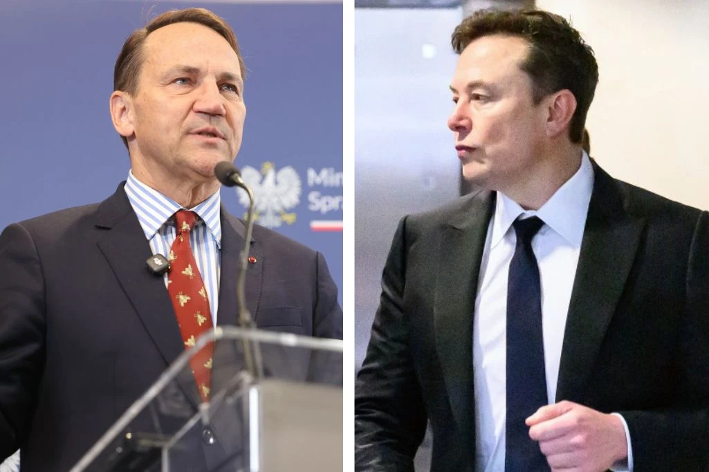 Polska wykluczona przez Starlink. Reaguje Radosław Sikorski Szef polskiej dyplomacji Radosław Sikorski i Elon Musk.
