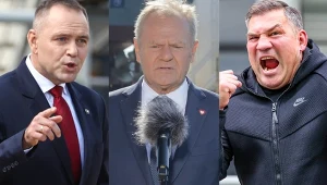 Prezydent Karol Nawrocki, premier Donald Tusk i Dariusz "Tiger" Michalczewski wzięli udział w chrzcie "Wichra"
