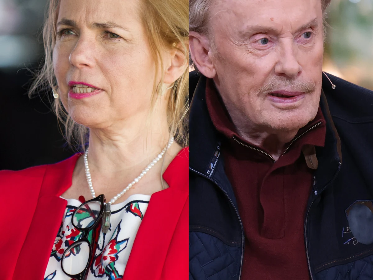 Ewa Kuryło, Daniel Olbrychski Ewa Kuryło w czerwonym żakiecie oraz Daniel Olbrychski w ciemnej kurtce.