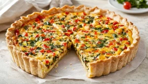 Tarta z warzywami na kruchym spodzie to sposób na sycącą przekąskę