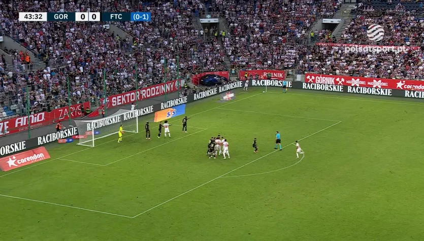 Górnik Zabrze - Ferencvaros 1:0. Gol Kacpra Urbańskiego z rzutu karnego. WIDEO