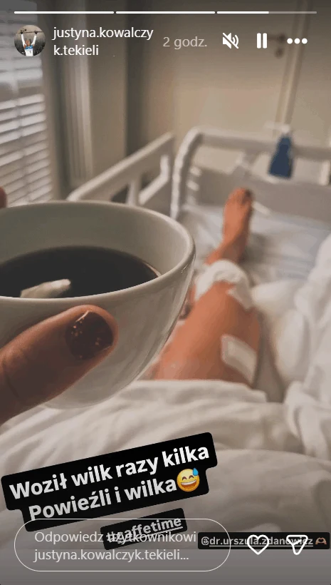 Justyna Kowalczyk-Tekieli opublikowała zdjęcie ze szpitalnego łóżka Justyna Kowalczyk-Tekieli opublikowała zdjęcie ze szpitalnego łóżka