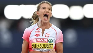 Adrianna Sułek-Schubert z żółtym plastronem. A to znaczy, że była liderką siedmioboju